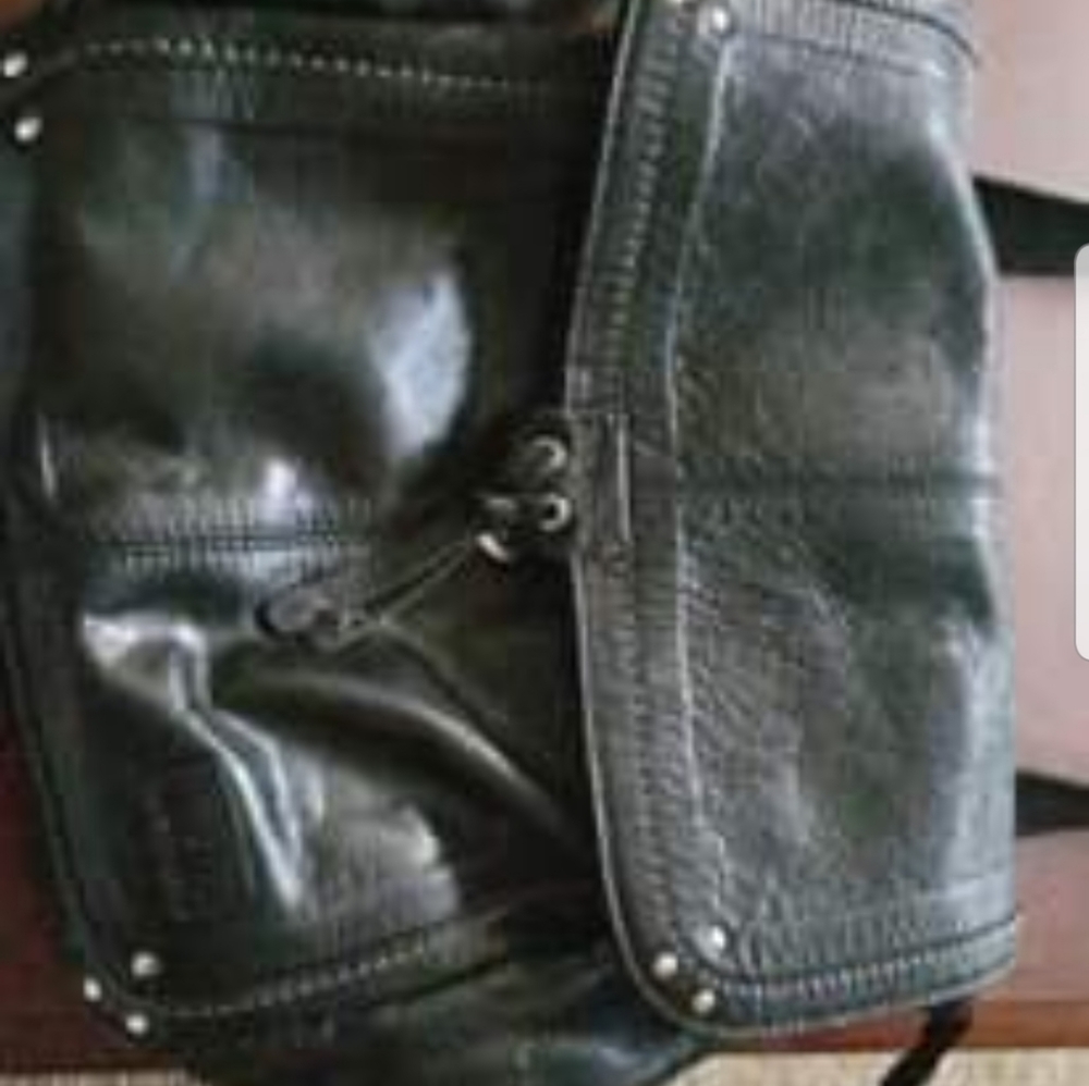Black leather crossbody/ backpack